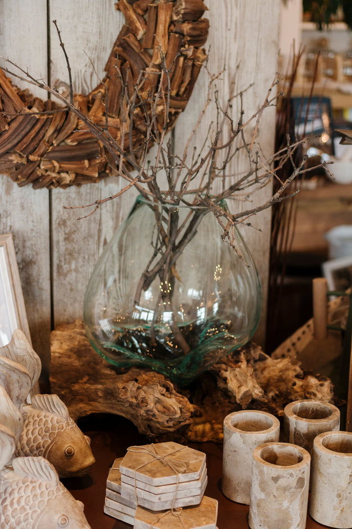 Drift Wood Glass Sculpture Vase