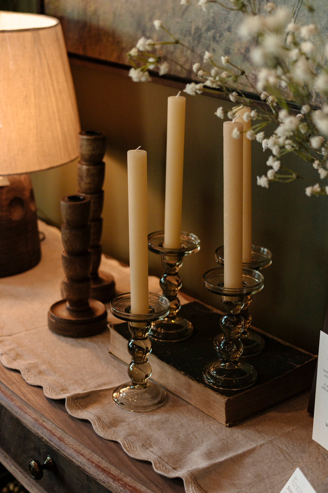 Verdant Glass Candle Holders
