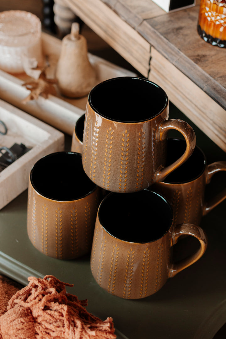 Earthen Ceramic Embossed Mug