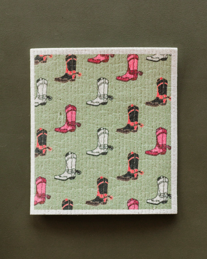 Boot Scootin’ Swedish Dishcloth