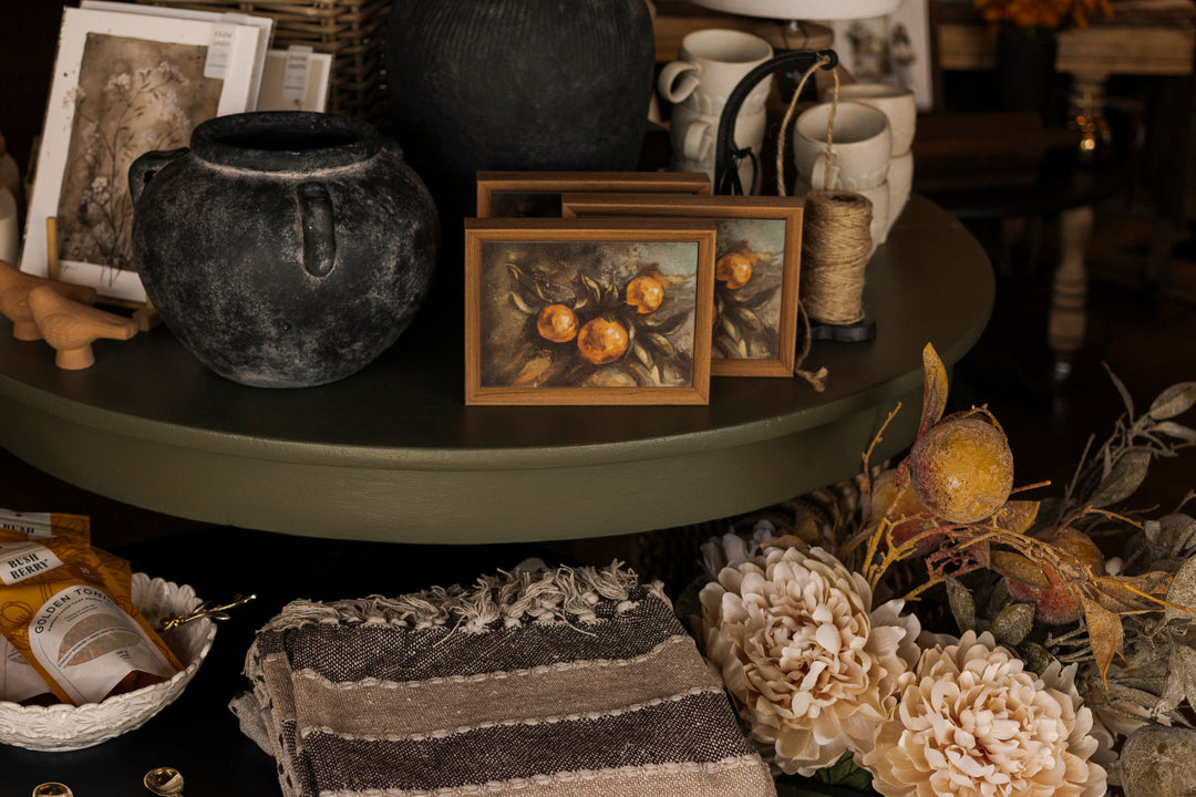 Still Life With Oranges - Framed Canvas