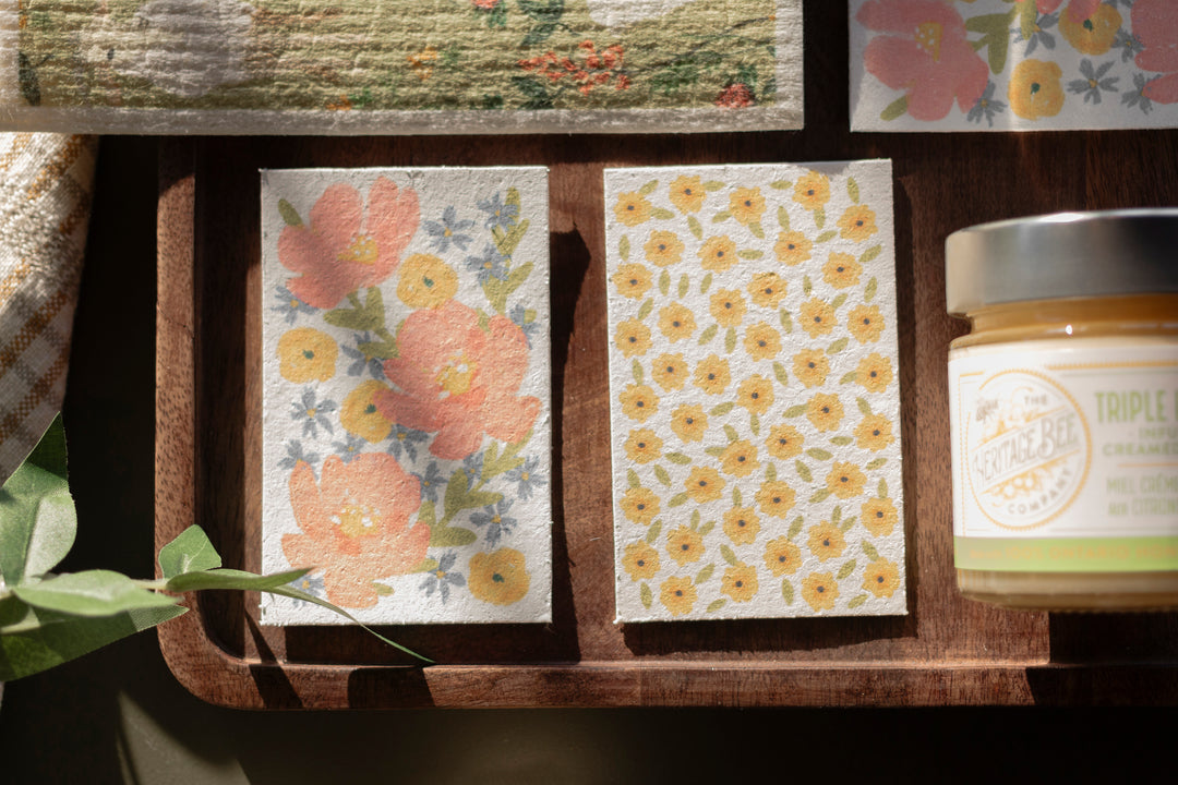 Floral Pop-Up Sponges – Set of 4