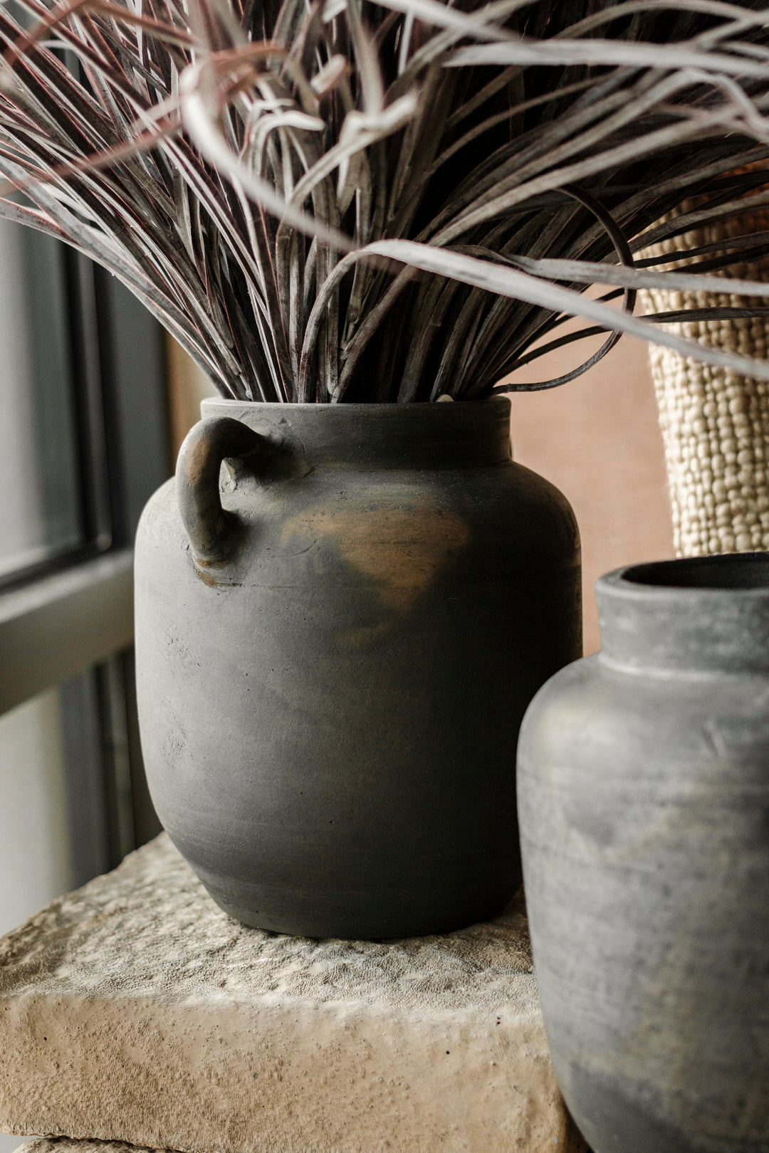 Ashen Black Terracotta Vase