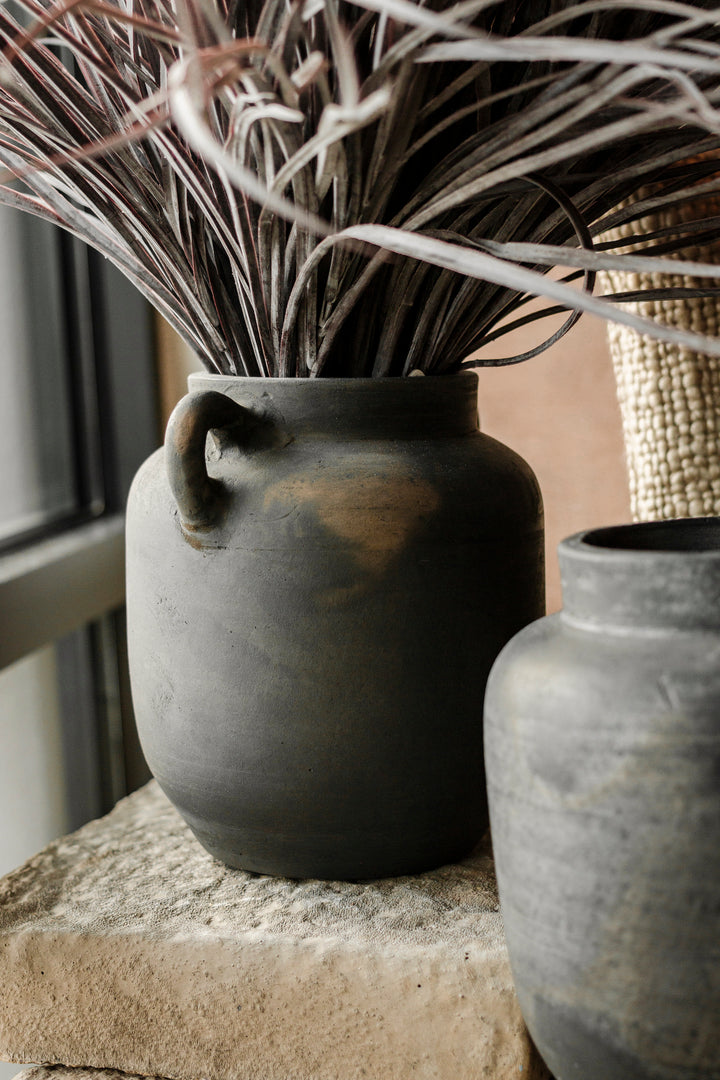 Ashen Black Terracotta Vase
