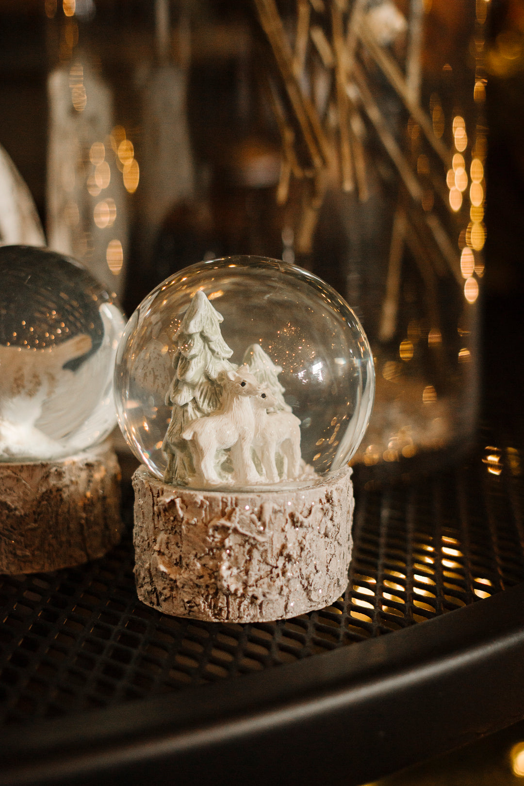 Mini Deer & Tree Resin Snow Globe