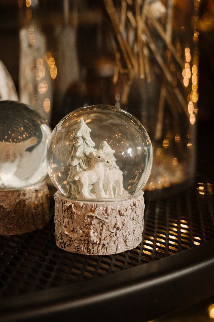 Mini Deer & Tree Resin Snow Globe