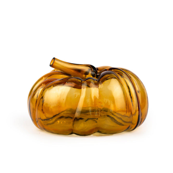 Amber Recycled Glass Pumpkin