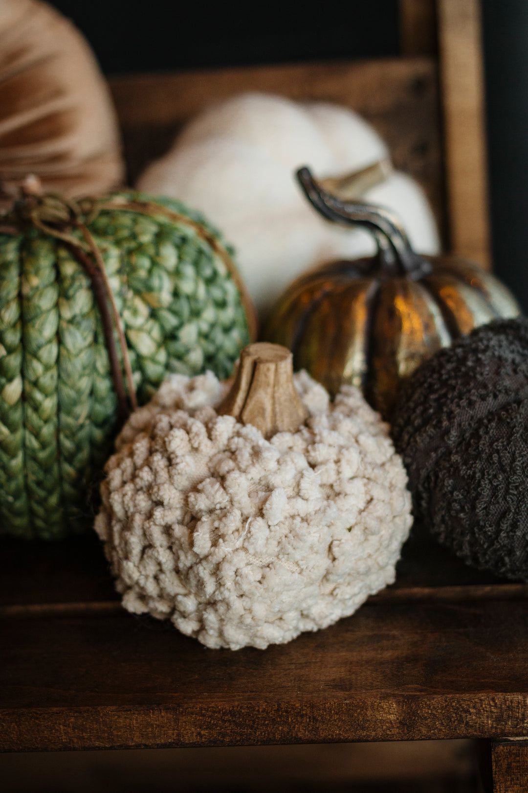 Mini Bouclé & Velvet Pumpkins