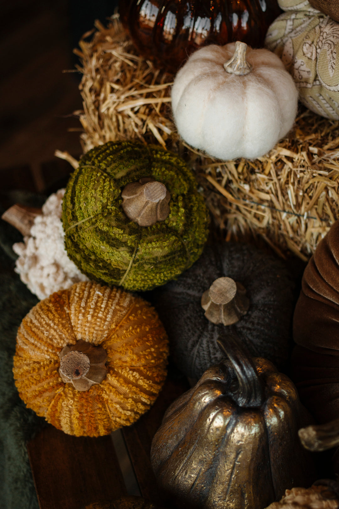 Mini Bouclé & Velvet Pumpkins