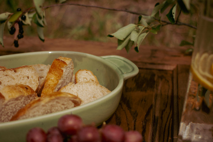 Olive Stoneware Baker