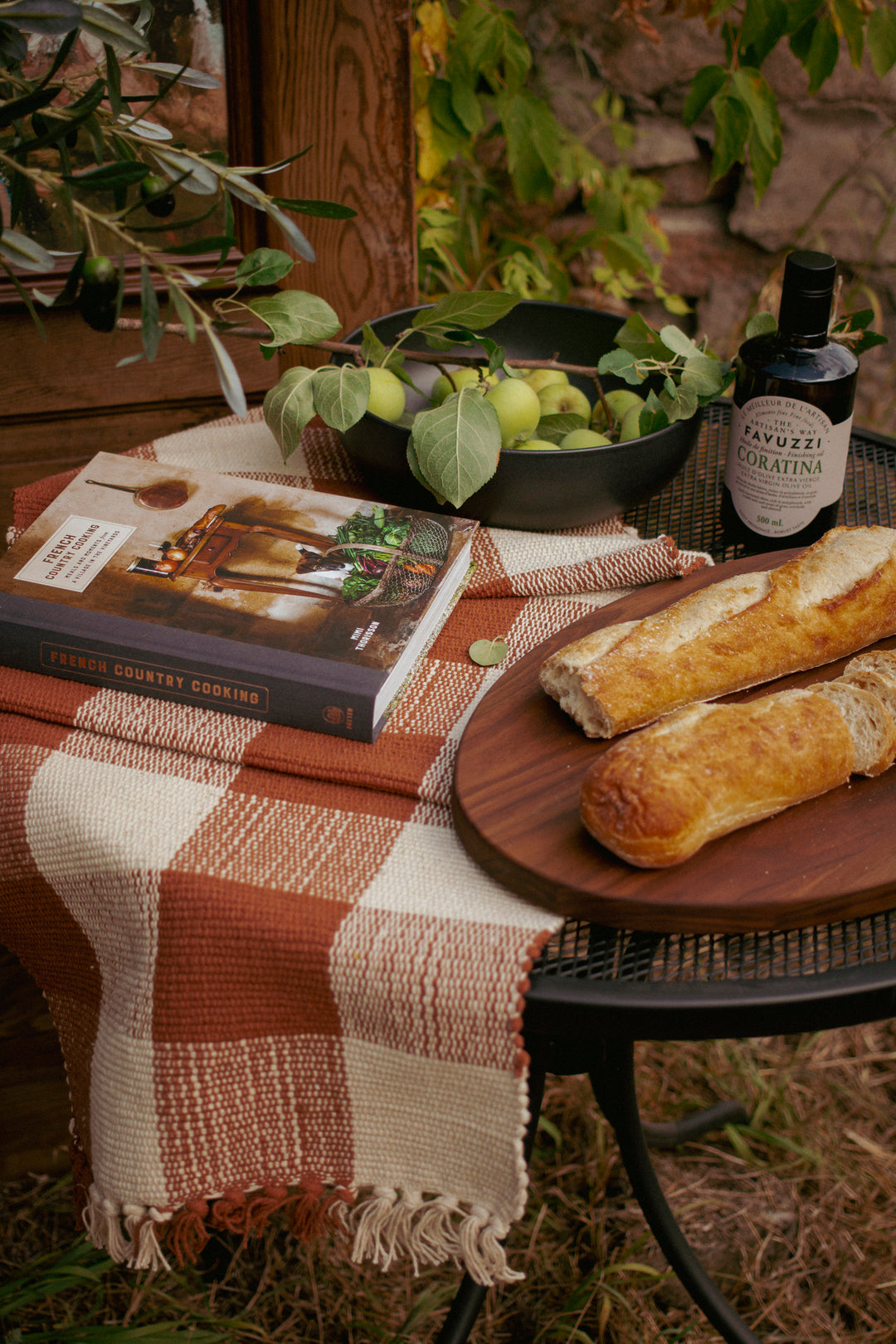 Rust Gingham Table Runner