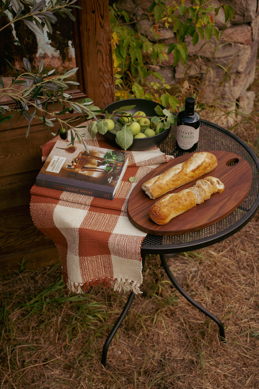 Rust Gingham Table Runner