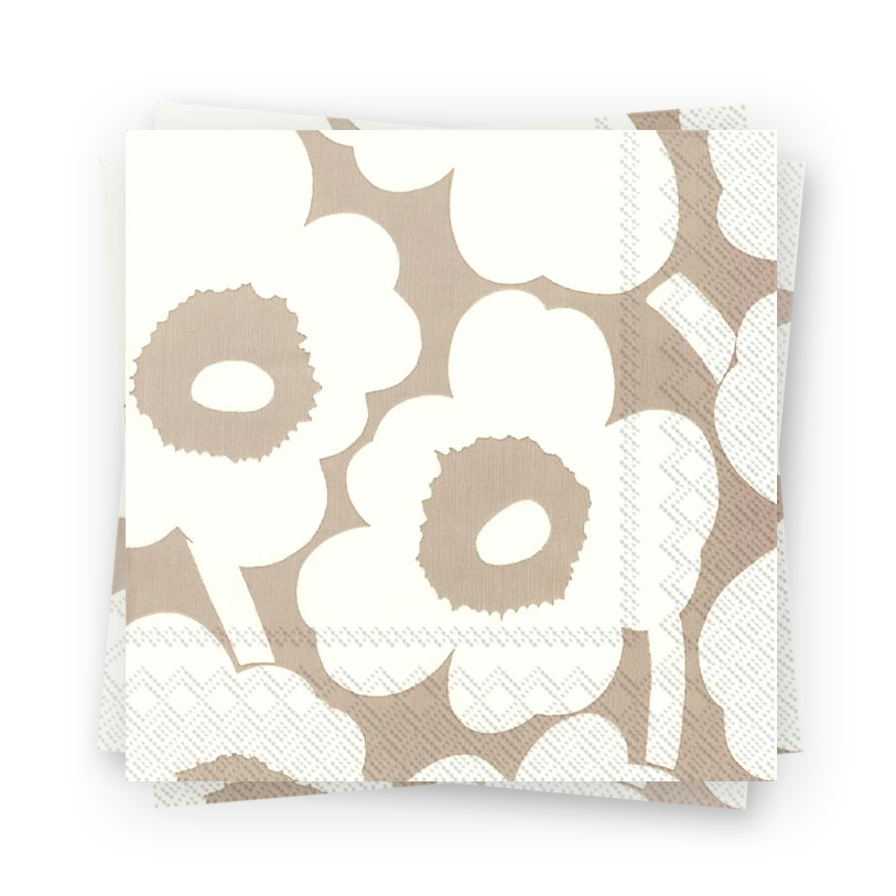 Cream Mod Flower Paper Napkins