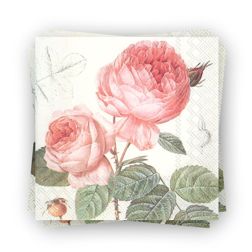 Vintage Rose Paper Napkins
