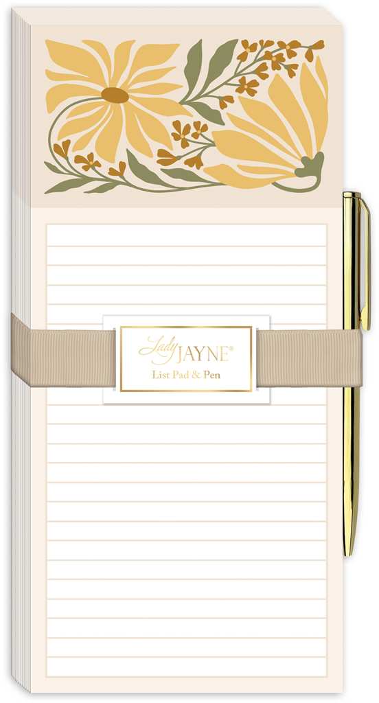 Sunflower Kitchen List Pad with Pen