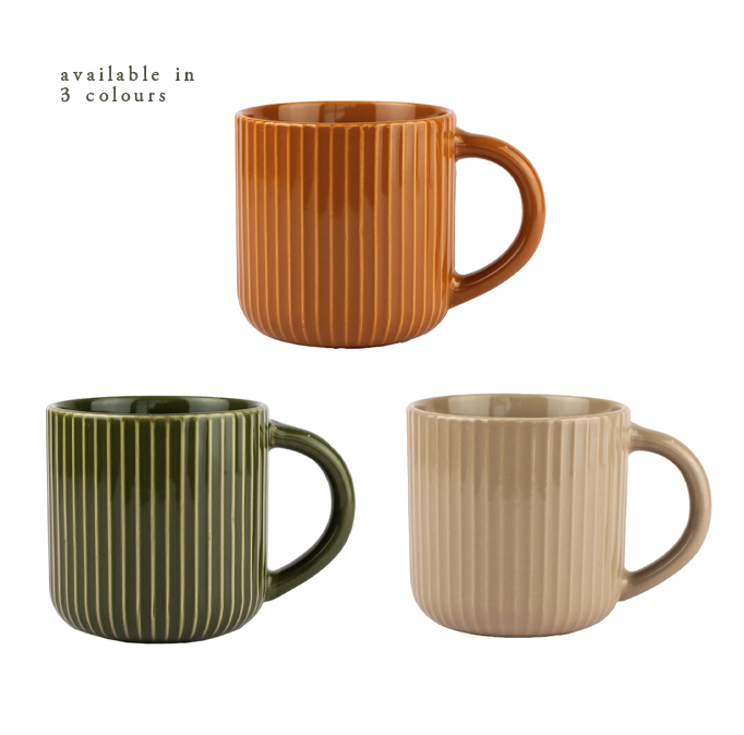 Earth Tone Fluted Mug