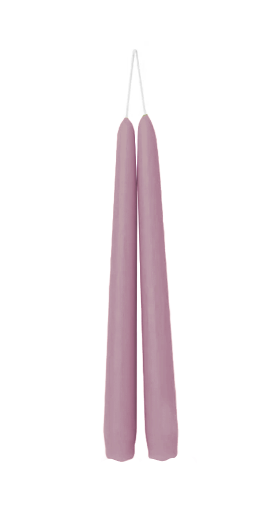 Light Heather Taper Candle Set of 2