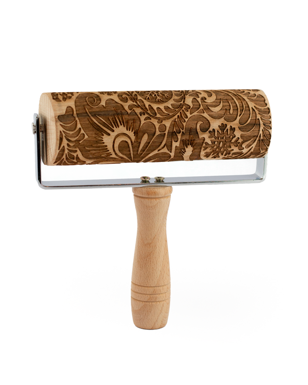 Festive Beech Wood Rolling Pin