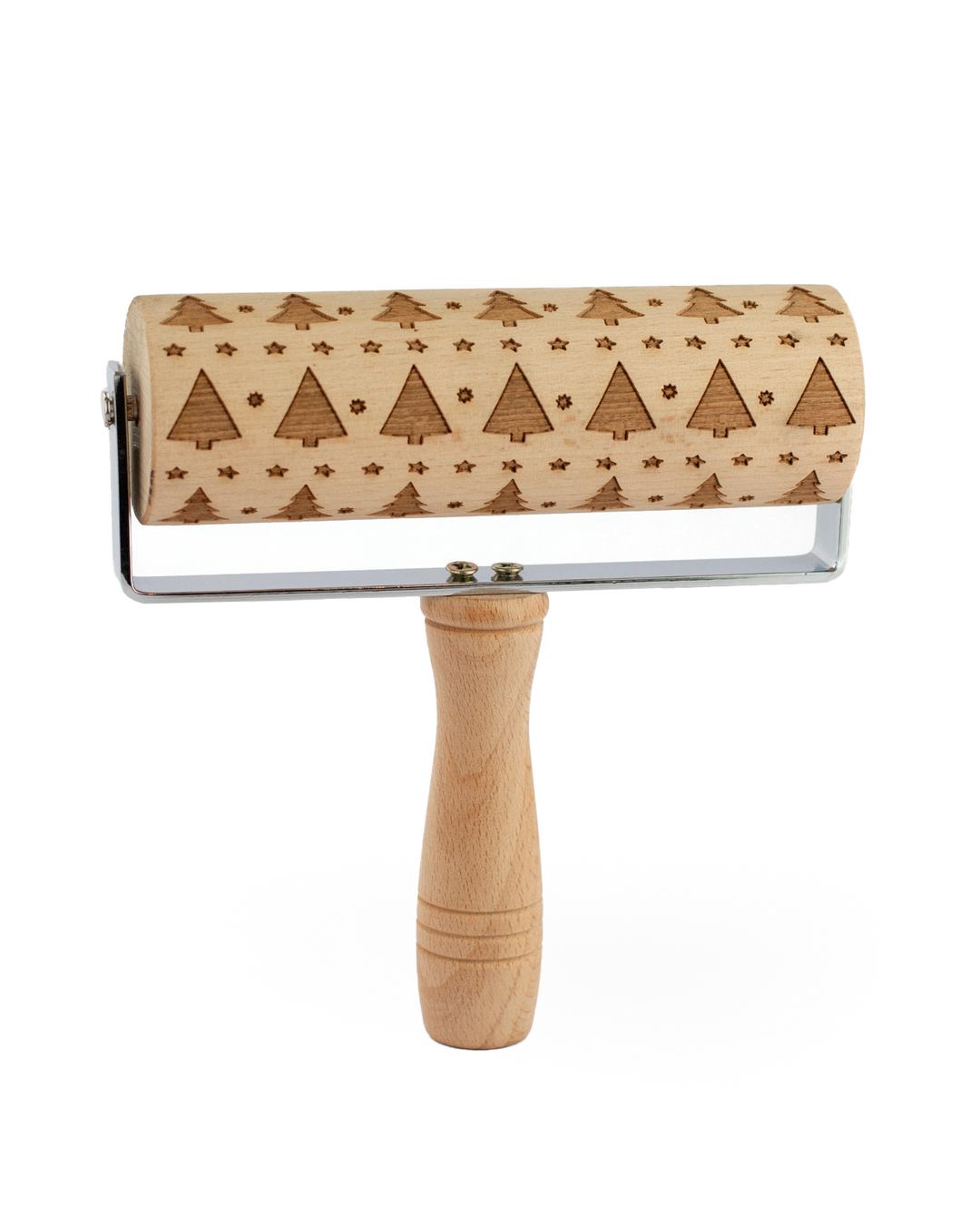 Festive Beech Wood Rolling Pin