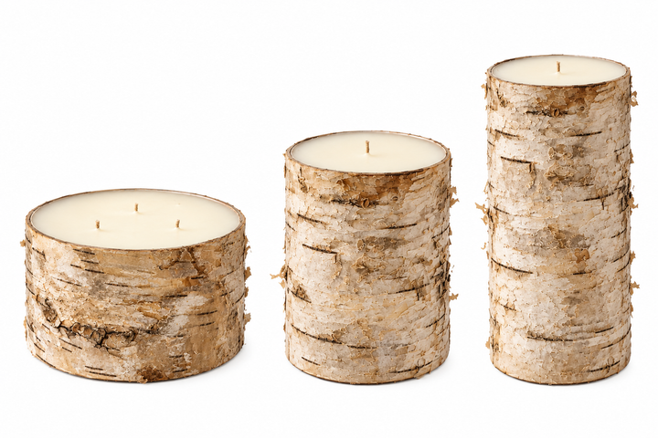 Natural Birch Bark Pillar Candle