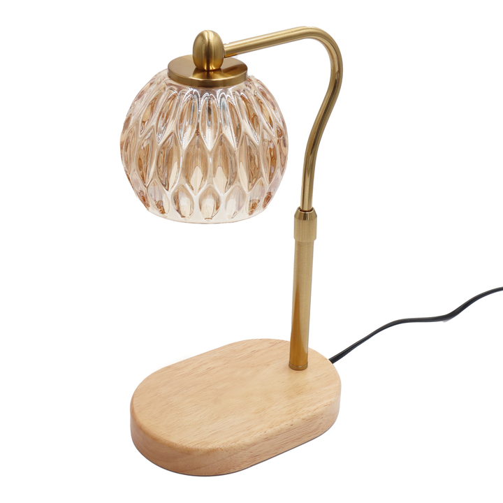 Crystal Glass Candle Warmer Lamp | Antique Gold