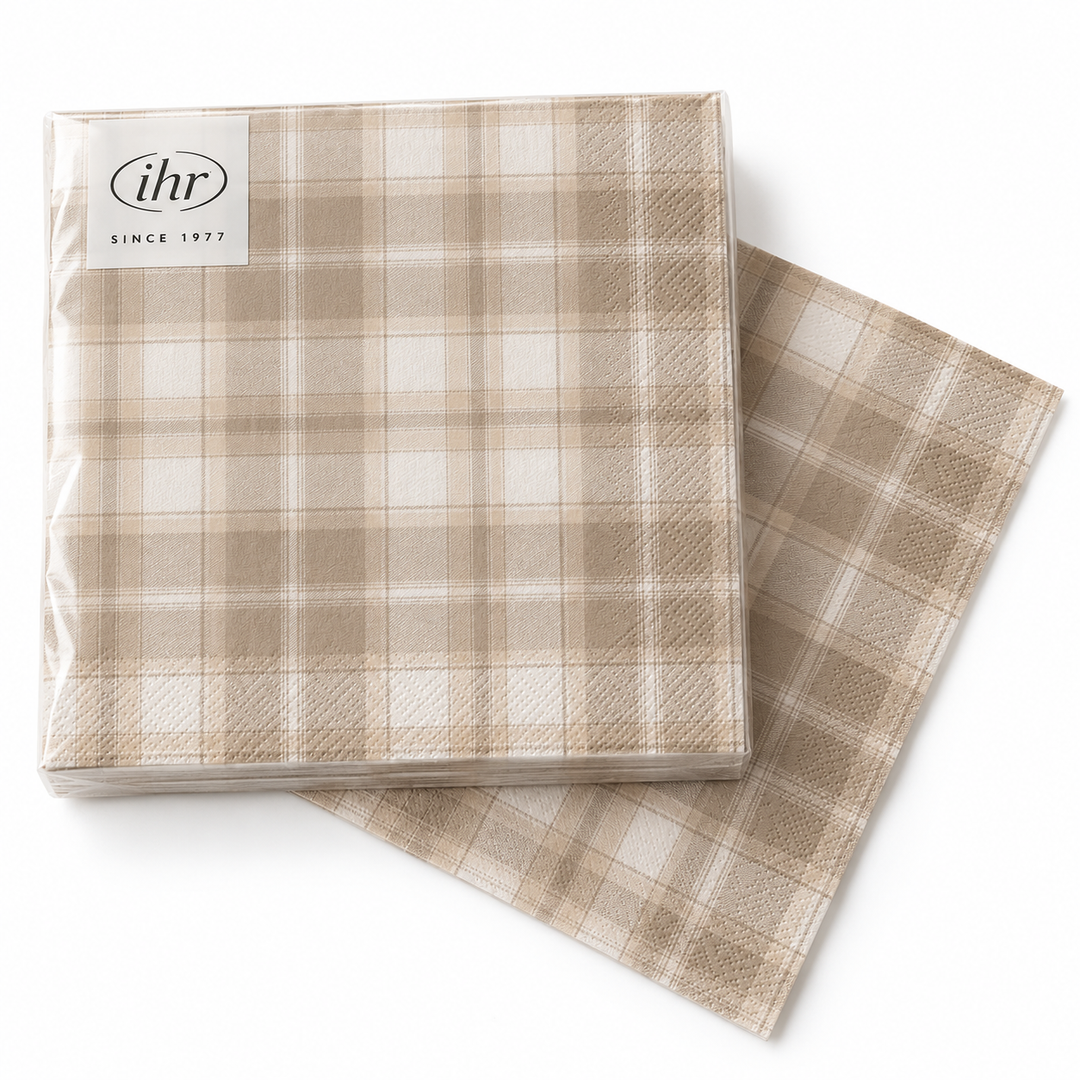 Oatmeal Check Paper Napkins