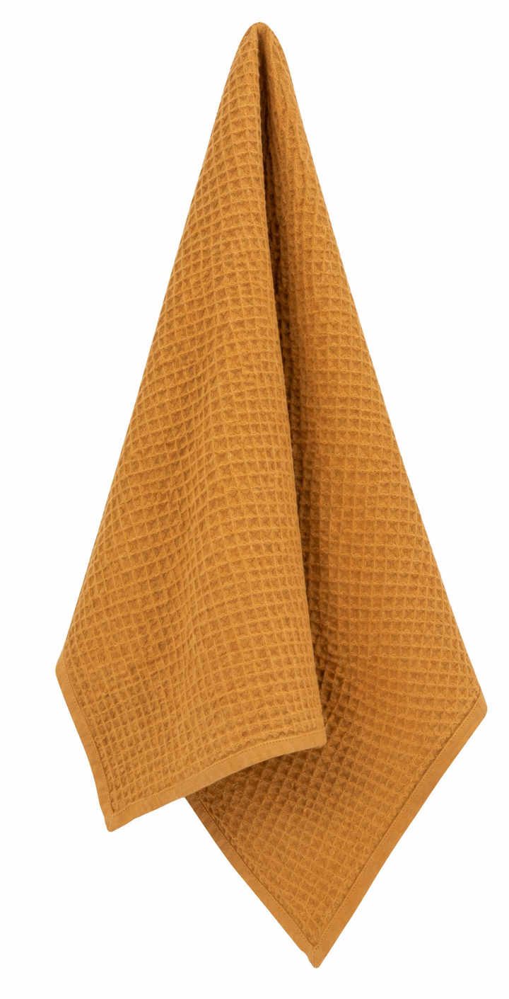 Stone Washed Waffle Tea Towel | Ochre