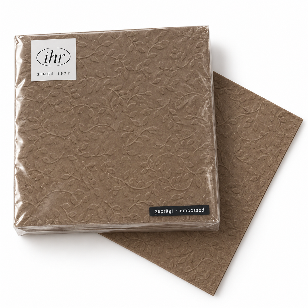 Brown Leaves Embossed Napkins