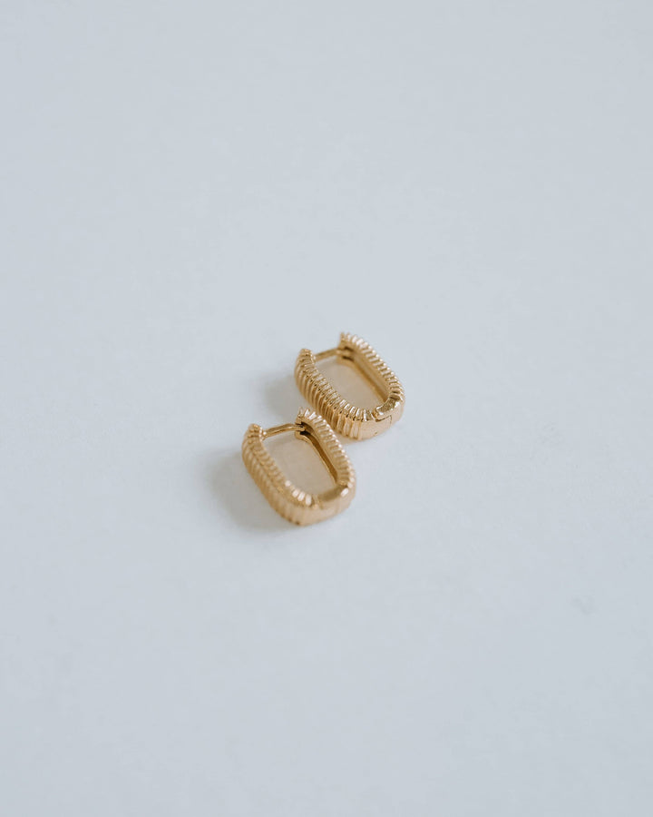 Pleated Gold Filled Huggie Hoop Earrings