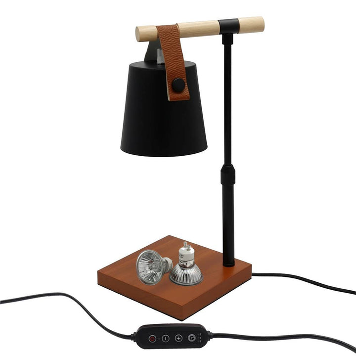Wood & Metal Candle Warmer Lamp | Black