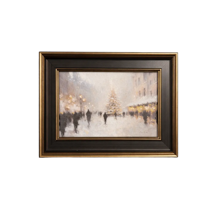 Christmas in Strasbourg | Antique Brass Framed Art