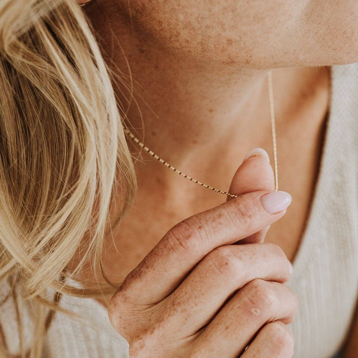Dainty Ball Bar Chain Necklace
