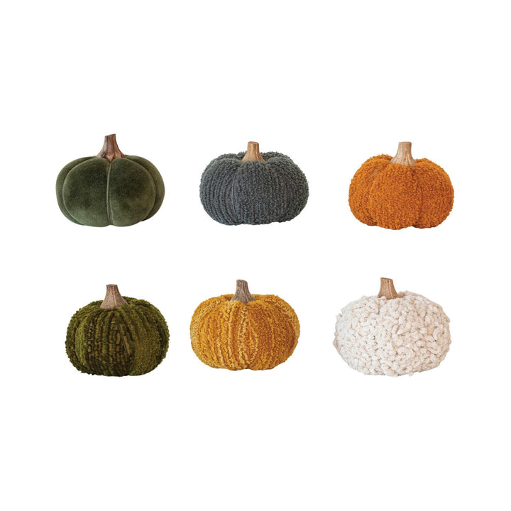 Mini Bouclé & Velvet Pumpkins
