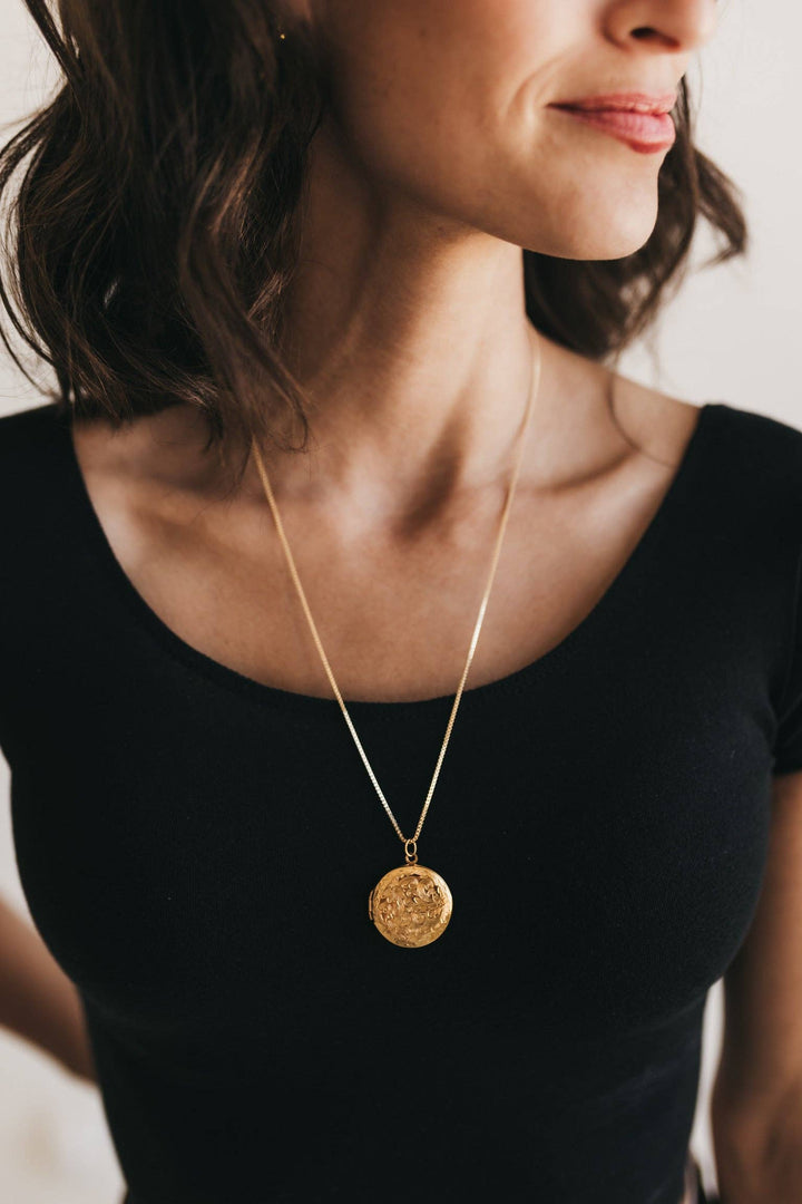 Wildflower Gold Locket Necklace