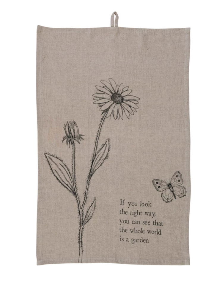 Garden Days Linen Blend Tea Towel