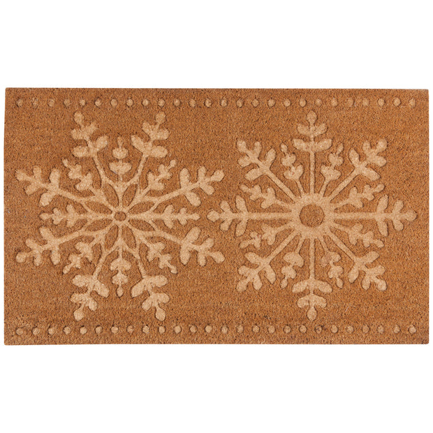 Embossed Snowflake Coir Doormat
