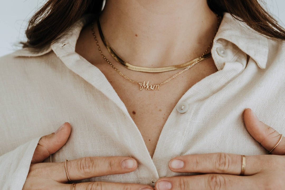 Mom Script Necklace