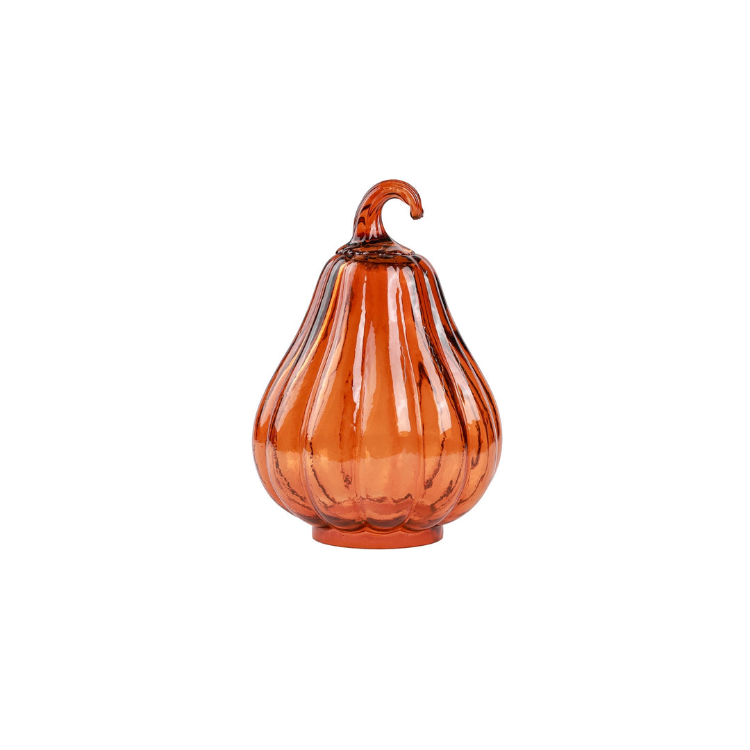 Tall Amber Glass Pumpkin