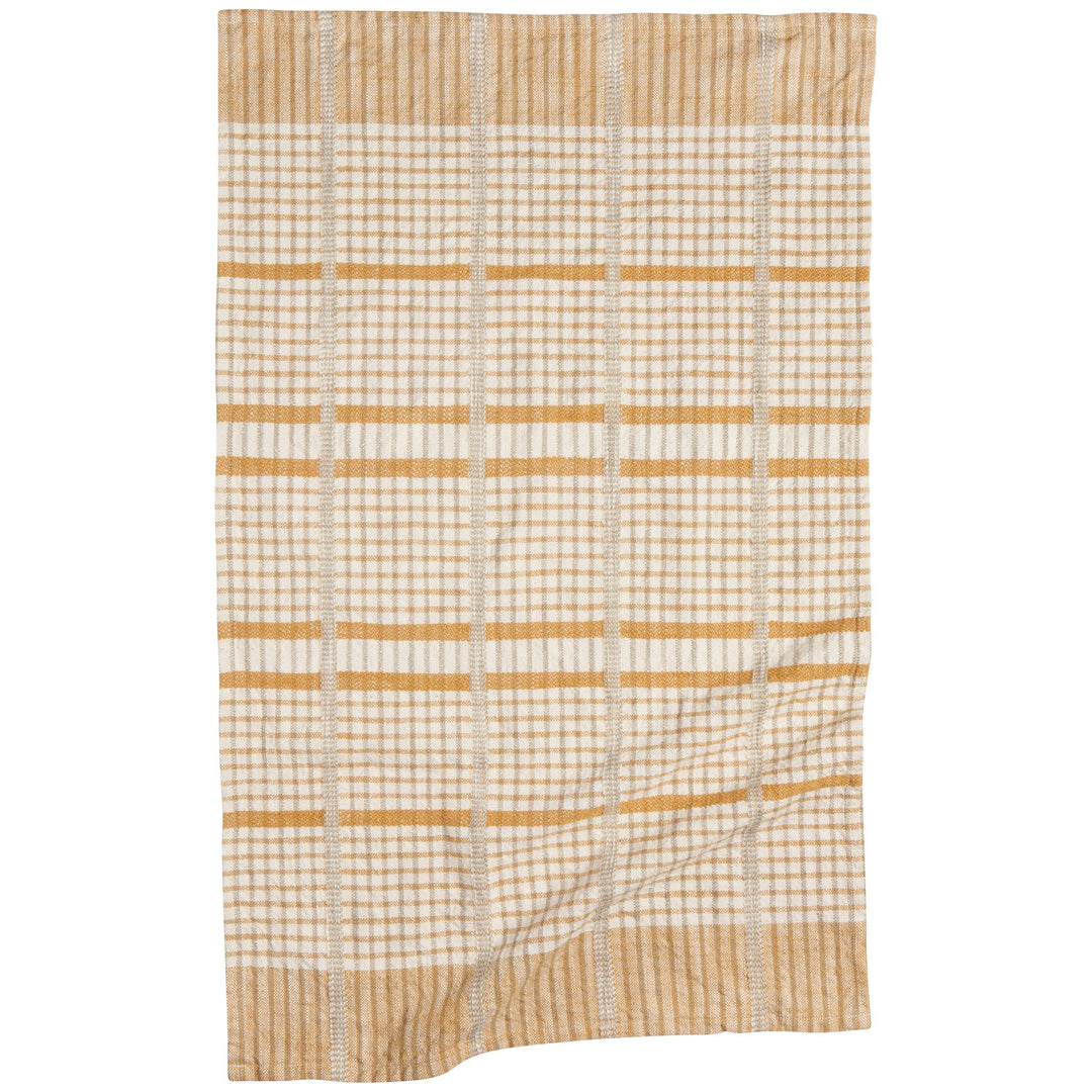 Saffron Classic Grid Cotton Kitchen Towel