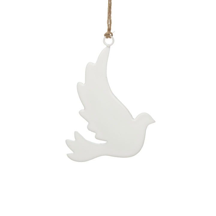 White Gloss Enamel Dove Ornament