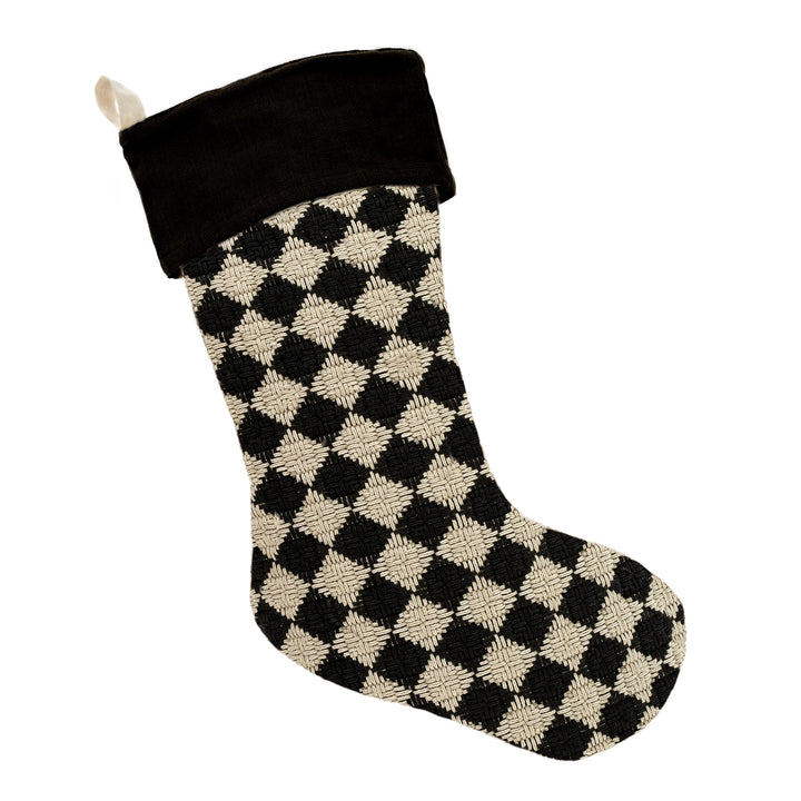 Black Check Weave Stocking