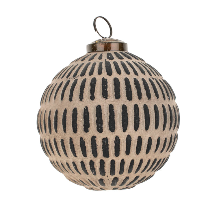 Black Dots Patinaed Ball Ornament