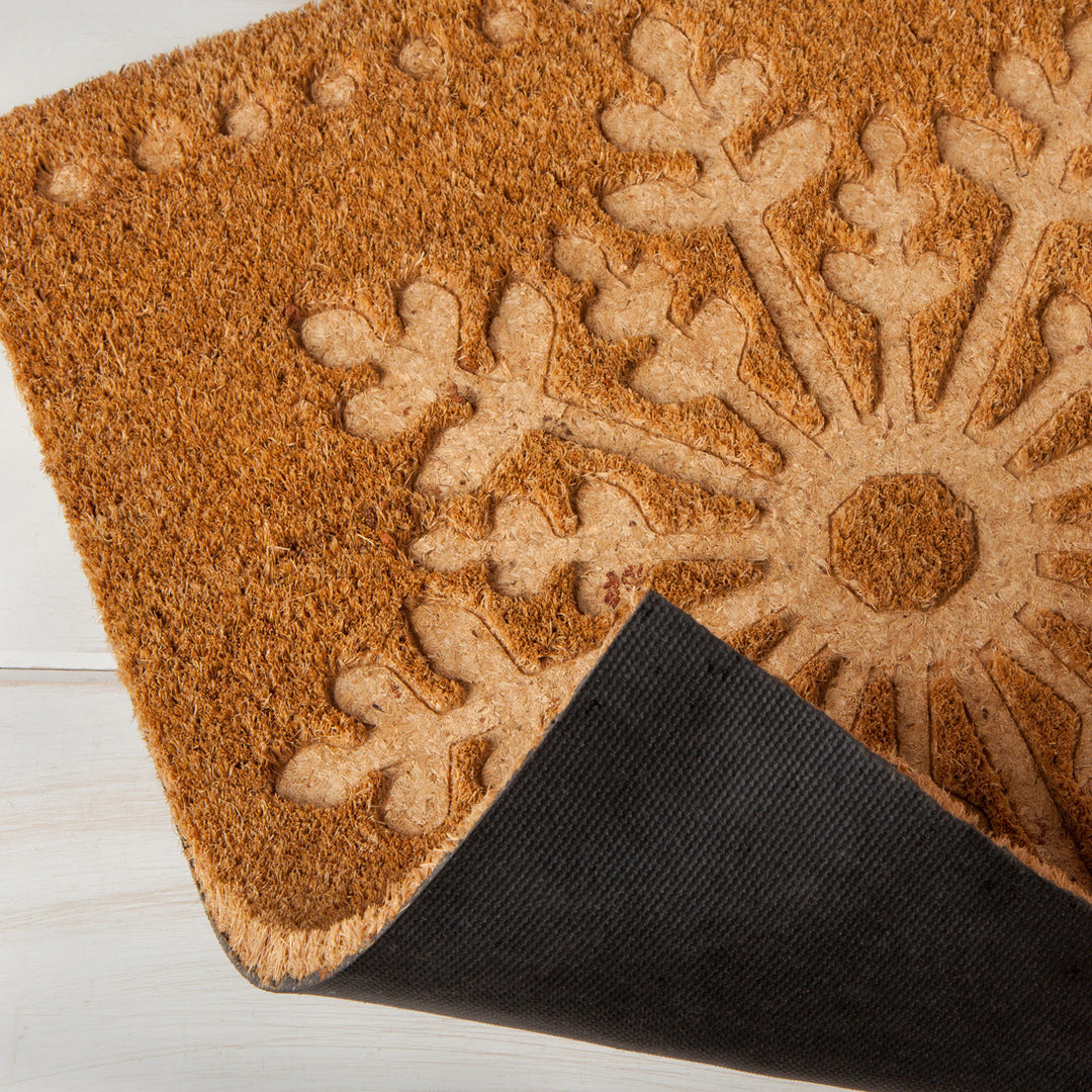 Embossed Snowflake Coir Doormat