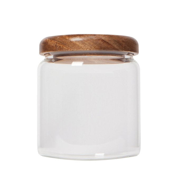 Acacia Wood Glass Canister