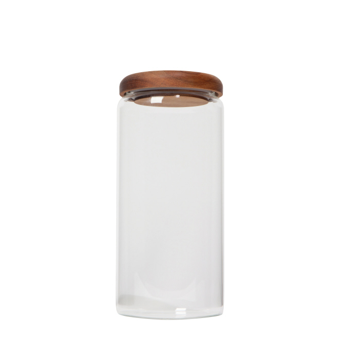 Acacia Wood Glass Canister