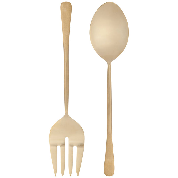 Brushed Gold Salad Servers