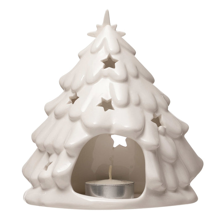 Starry Tree Stoneware Tealight Nativity