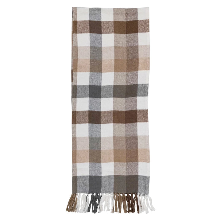 Caramel Neutral Plaid Table Runner