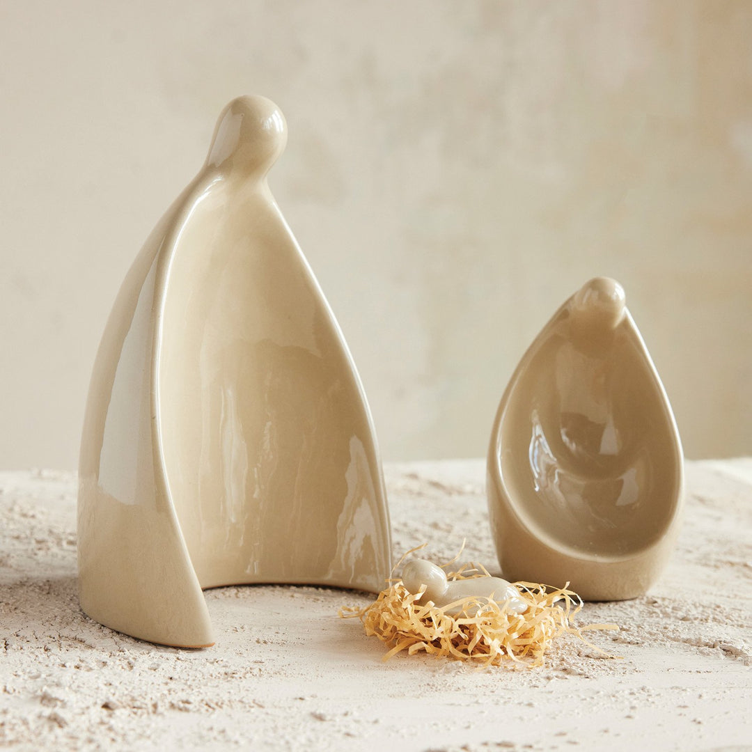 Minimalist Stoneware Holy Family