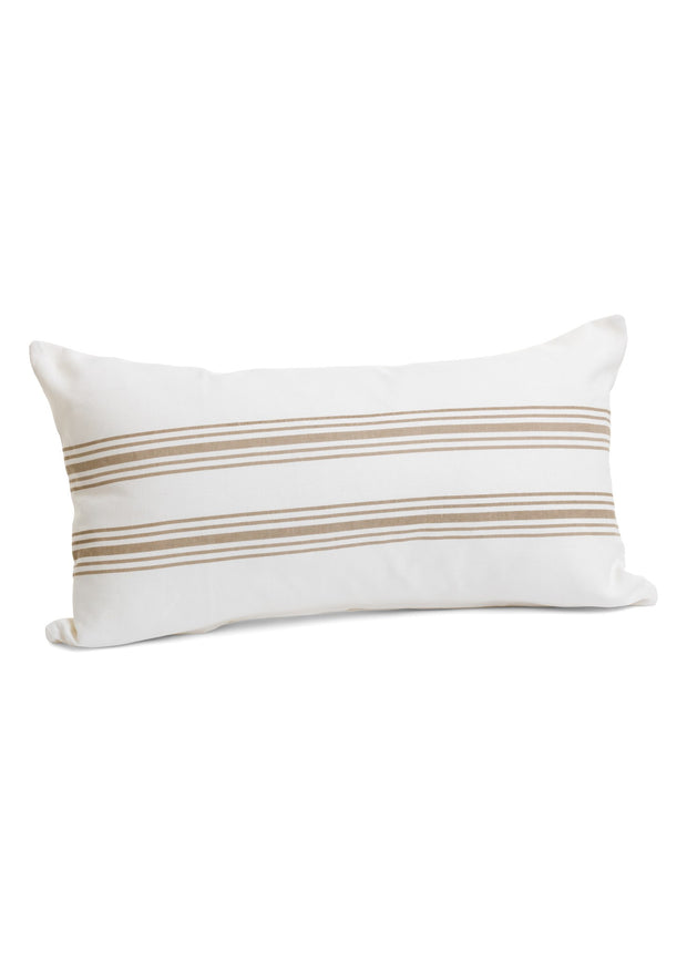 Cotton Beige Stripe Pillow